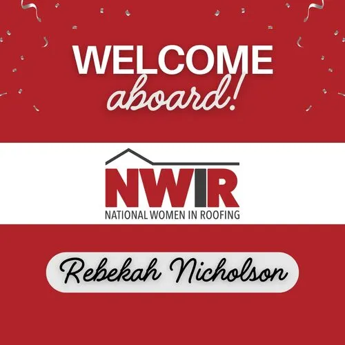 National Women in Roofing membership badge